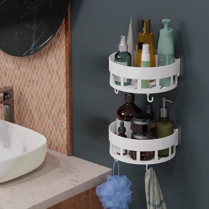 🏠 Multi-Purpose Wall Storage Rack with Hooks (Pack of 2)