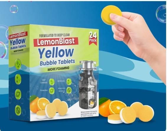 Kitchen & Bathroom Lemon Fresh Deep Cleaning Bubble Tablets – 24 Pack