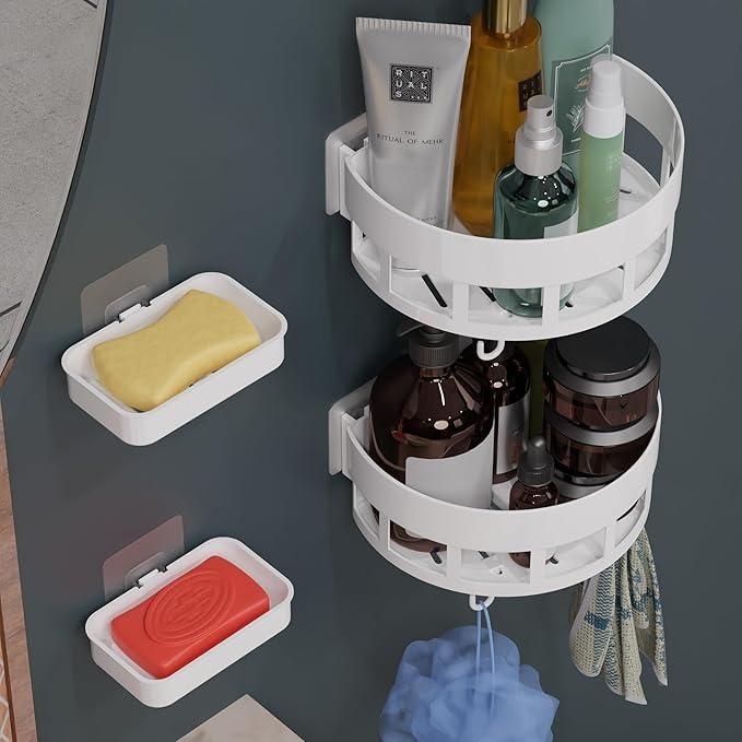 🏠 Multi-Purpose Wall Storage Rack with Hooks (Pack of 2)